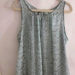 TOP Snake Print Light Gray with Tank Cami Sleevless Sheer Size XXL